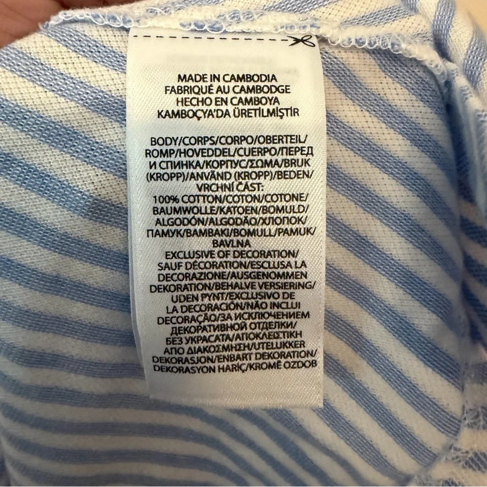 Ralph Lauren Blue and White Striped Polo Shirt Dress with Yellow Belt